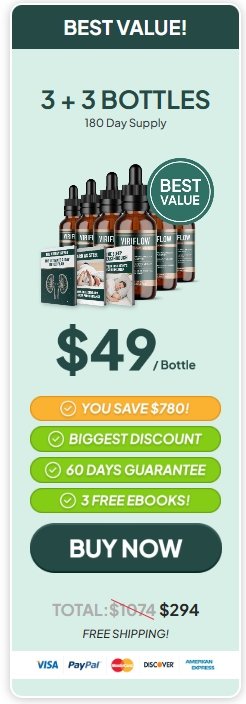Order 6 bottles ViriFlow best value prostate supplement